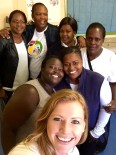 Mary, Viwe, Asanda, Fezeka, Nozi, Nontando, and Colleen at one of the mothers2mothers clinics in Khayelitsha township.
